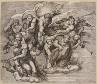 KG 00157
<br/>
Laatste Oordeel: engelen met bazuinen
<br/>
<em>Casa, Nicolò della (werkz. 1543 - 1547)</em>